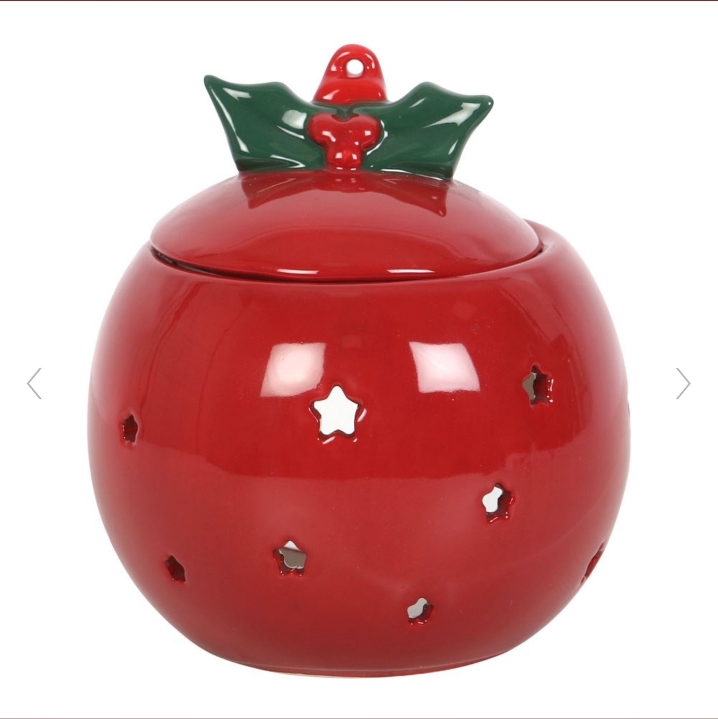 Red Bauble Shaped Christmas Oil Wax Melt Burner