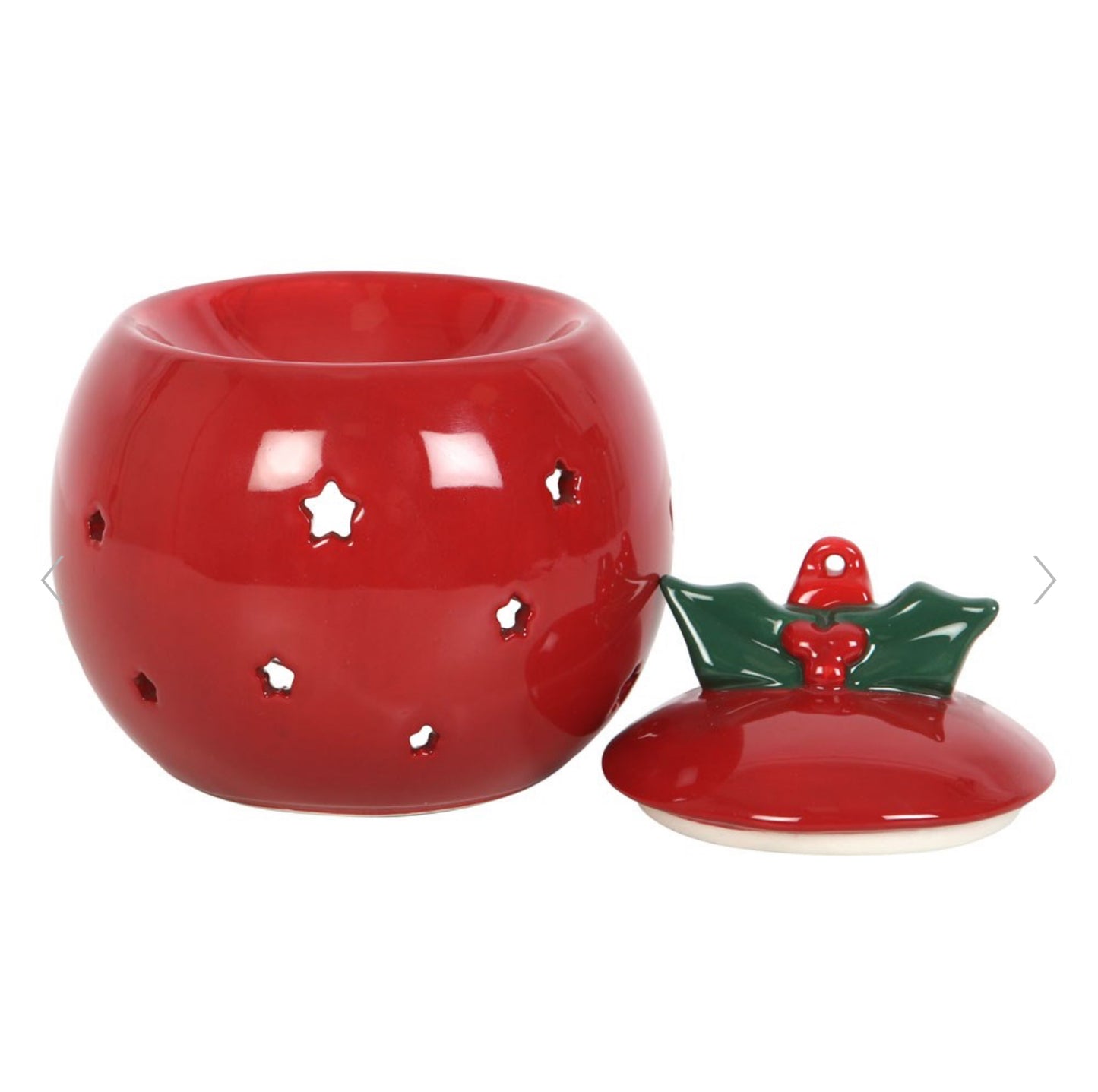 Red Bauble Shaped Christmas Oil Wax Melt Burner