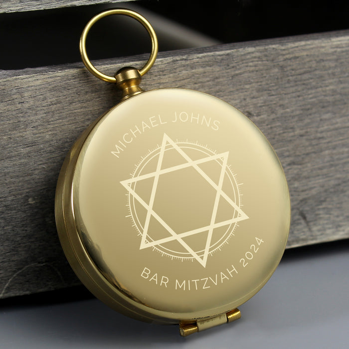 Personalised Bar and Bat Mitzvah Compass Keepsake