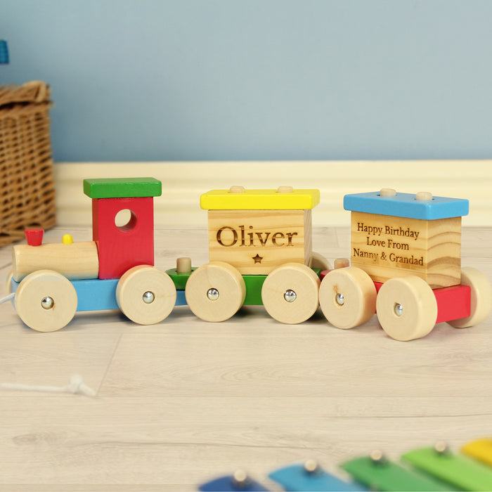 Personalised Wooden Train Toy Set