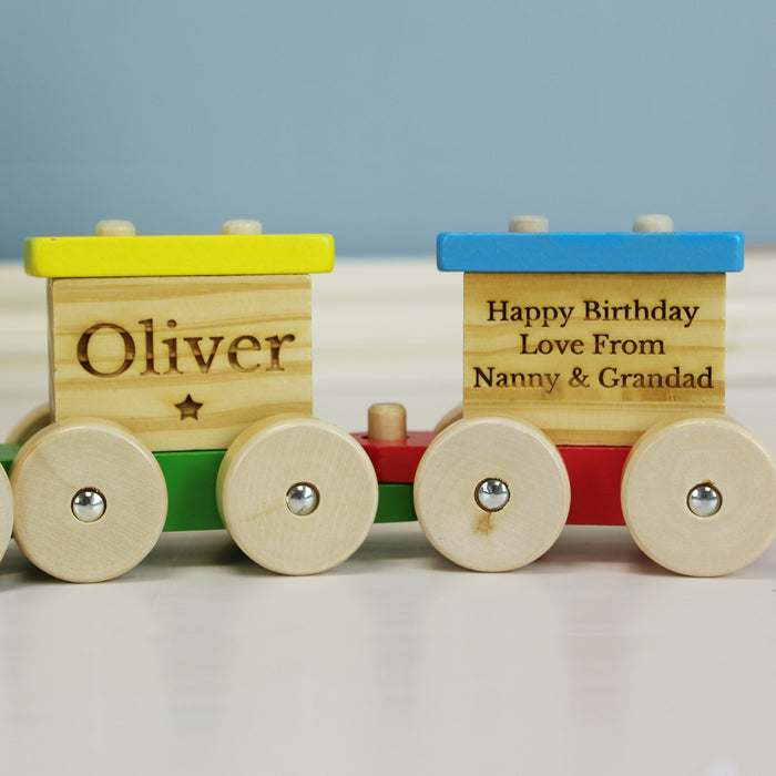 Personalised Wooden Train Toy Set