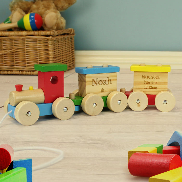 Personalised Wooden Train Toy Set