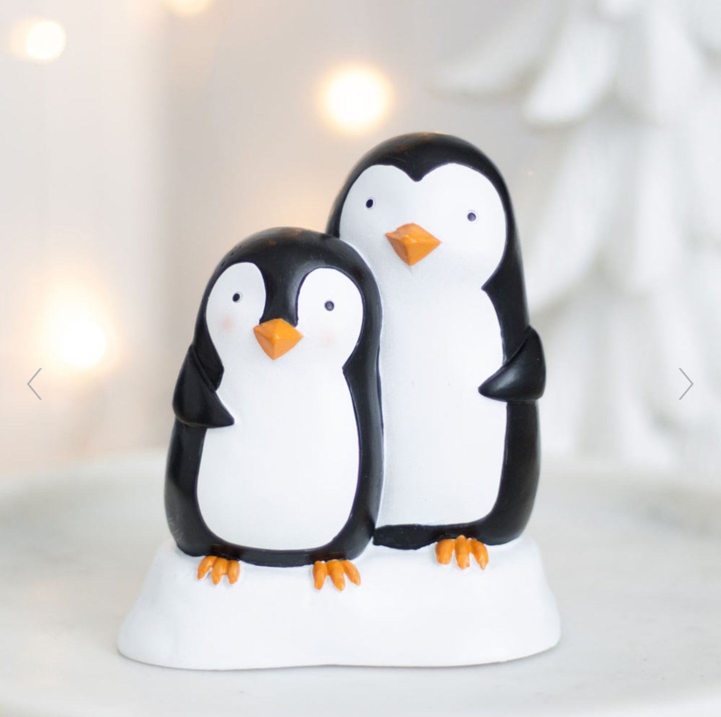 Snuggle Season Resin Penguin Ornament Decoration