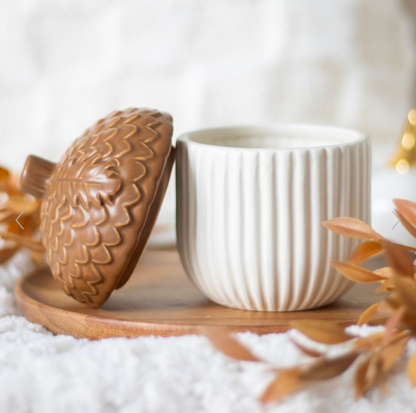 Autumn Acorn Ceramic Storage Jar