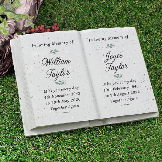 Personalised Couples In Loving Memory Memorial Resin Book