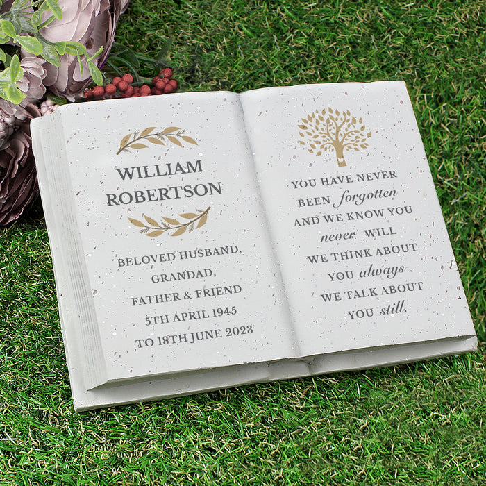 Personalised Family Tree Memorial Resin Gravestone Book