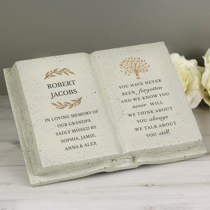 Personalised Family Tree Memorial Resin Gravestone Book