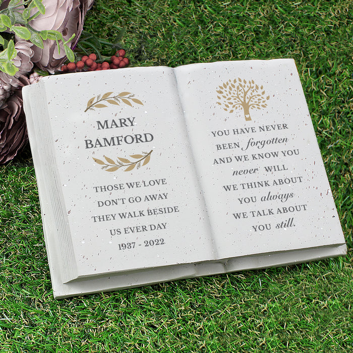 Personalised Family Tree Memorial Resin Gravestone Book