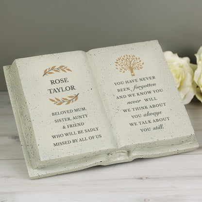 Personalised Family Tree Memorial Resin Gravestone Book