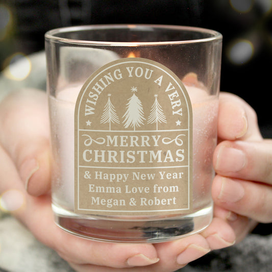 Personalised Wishing You A Very Merry Christmas Candle