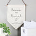 Personalised Couples Heart Design Linen Hanging Banner Sign