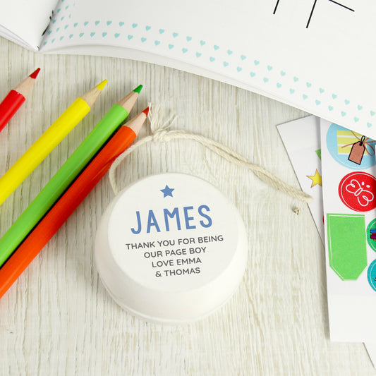 Personalised Page Boy White Wooden Yoyo