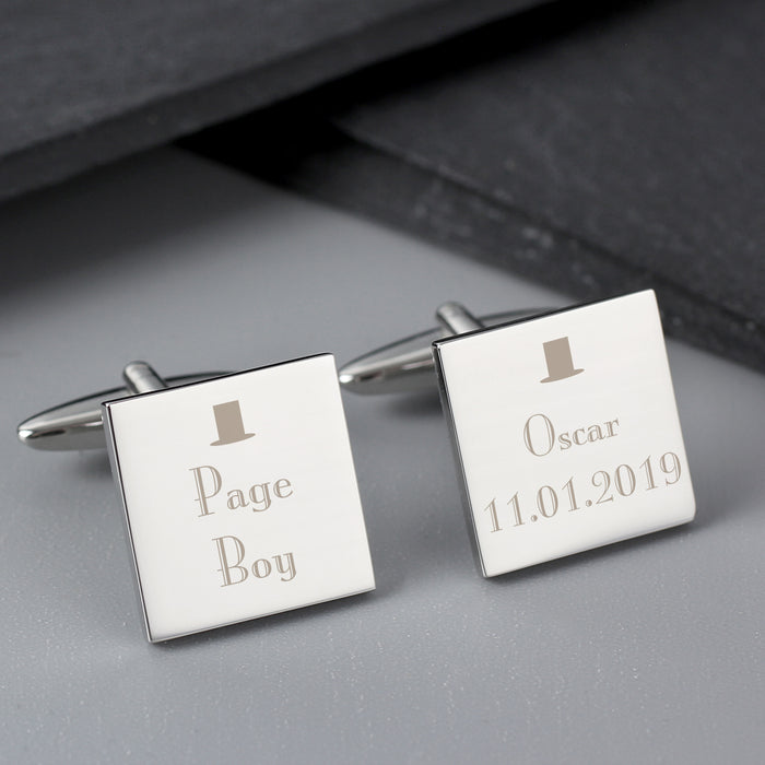 Personalised Page Boy Cufflinks