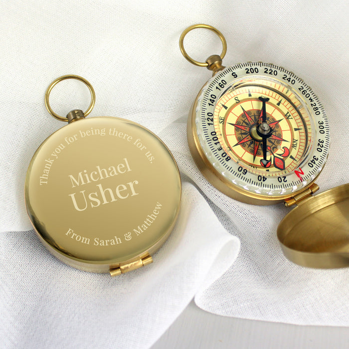 Personalised Wedding Compass Thank You Gift