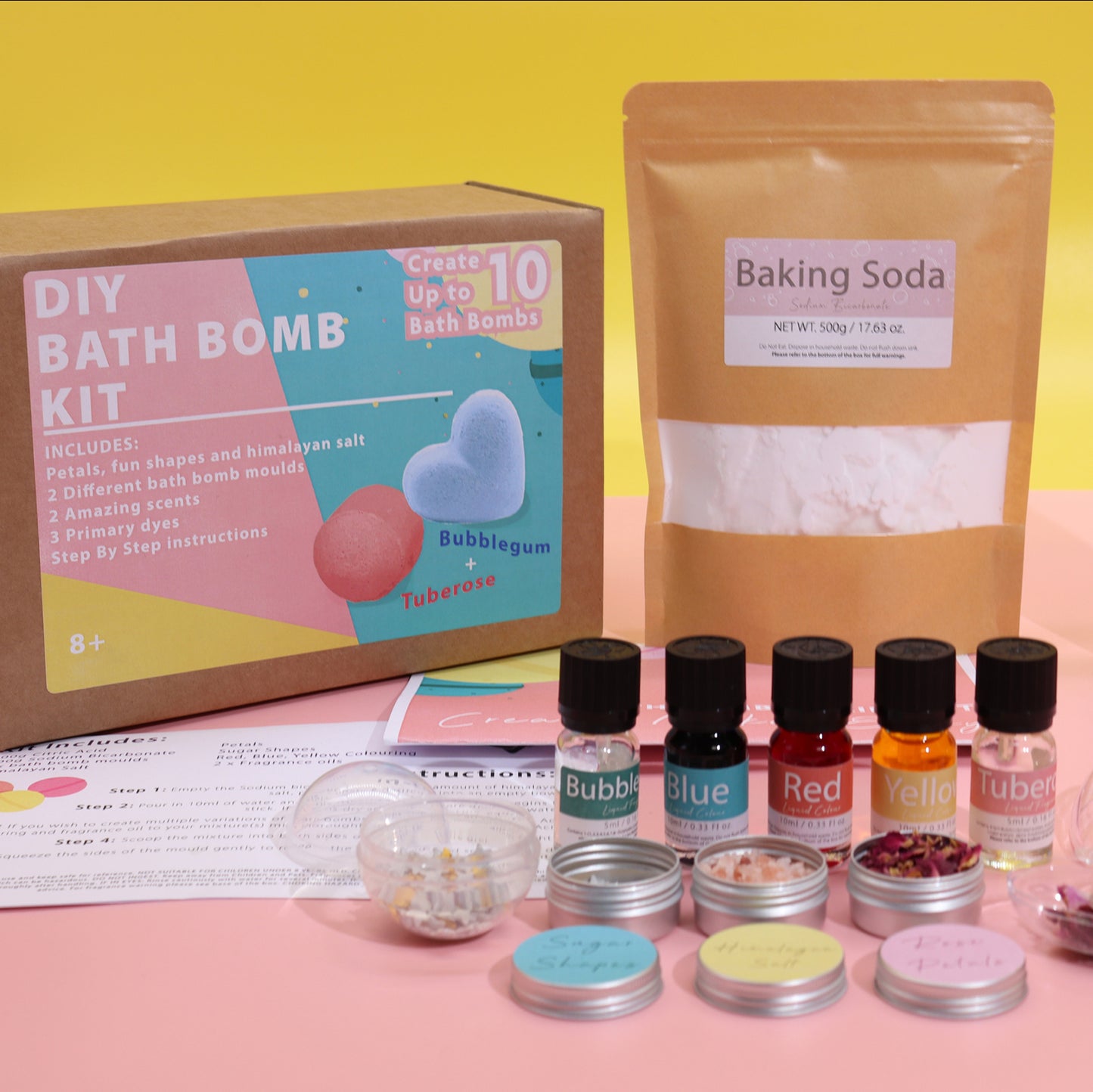 Create Your Own Bath Bomb Kit Gift Set - Rose & Bubblegum