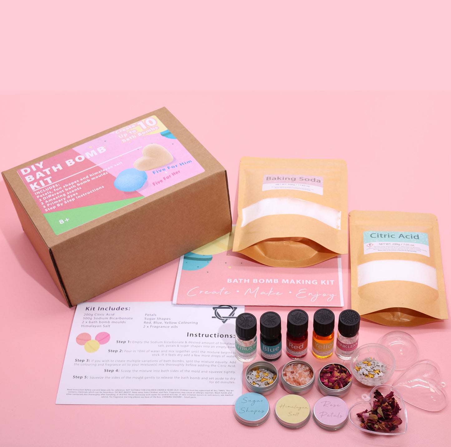 Create Your Own Bath Bomb Kit Gift Set - Alloy & Satin