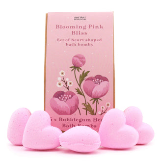 Blooming Pink Bliss Heart Shaped Bath Bombs Gift Set