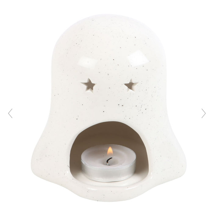 Halloween Ghost Shaped Tealight Candle Holder with Pumpkin