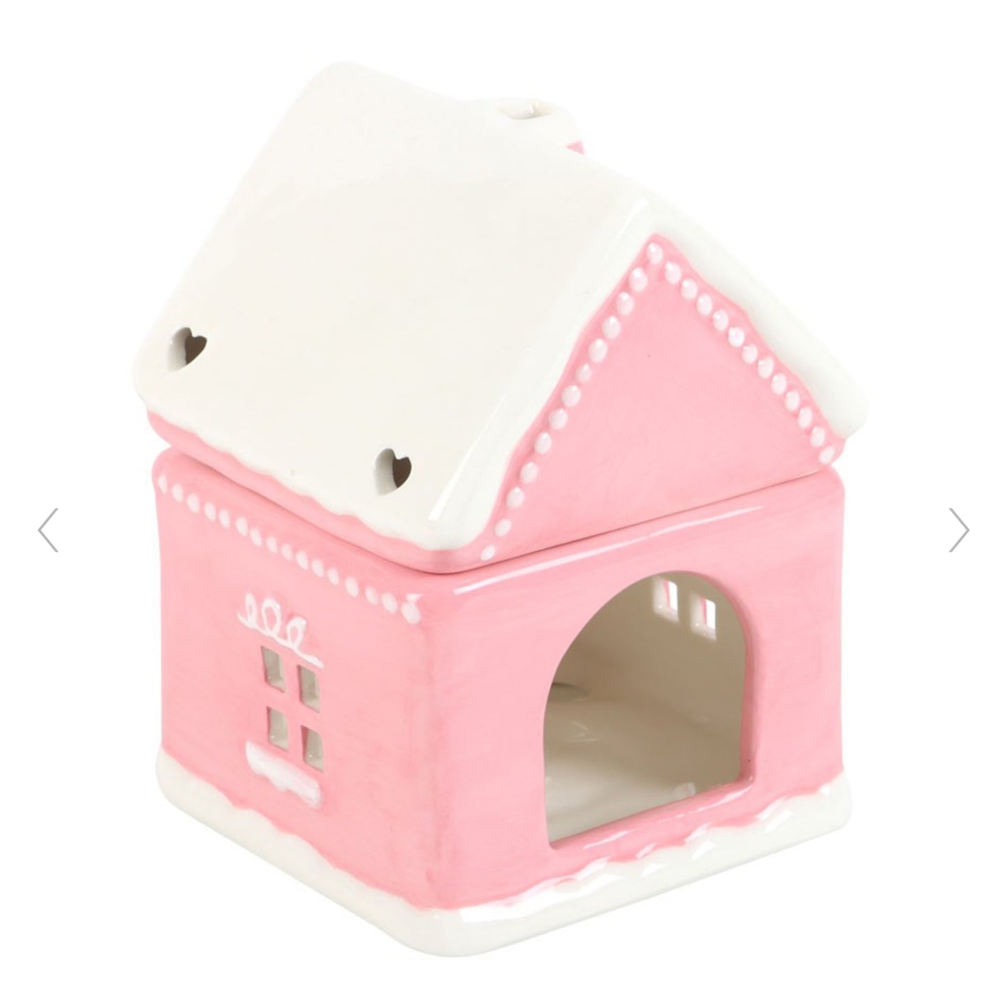 Christmas Gingerbread House Oil Burner Decoration - Pink