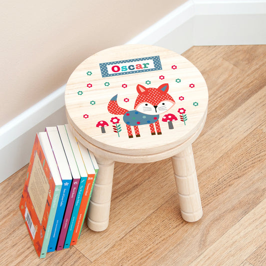 Personalised Kid’s Fox Wooden Stool