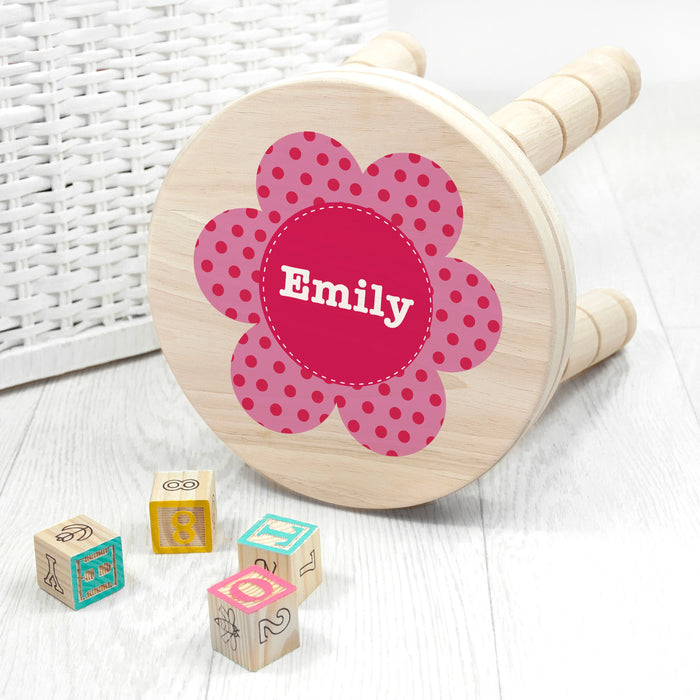 Personalised Kid’s Flower Wooden Stool