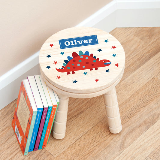 Personalised Kid’s Dinosaur Wooden Stool