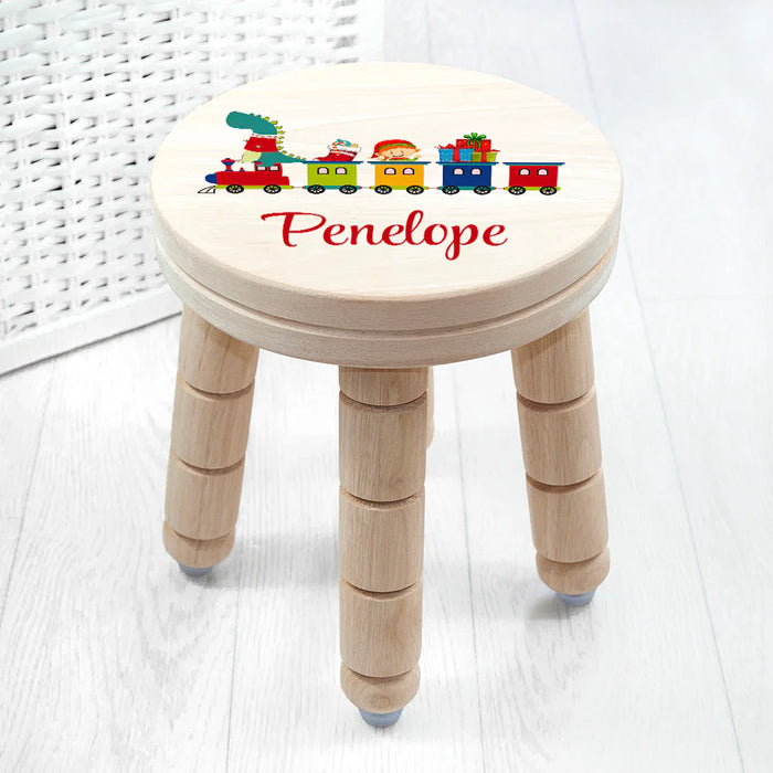 Personalised Christmas Train Wooden Stool