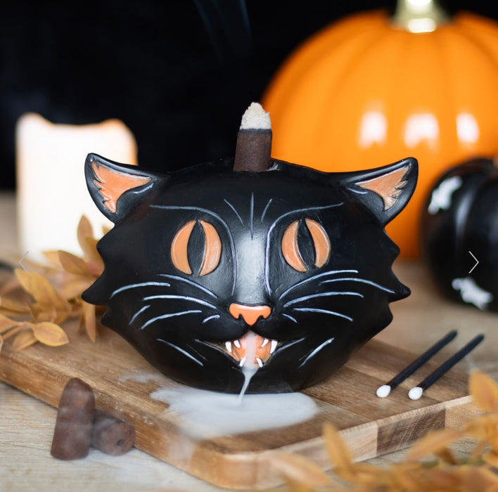 Halloween Black Cat Backflow Incense Burner