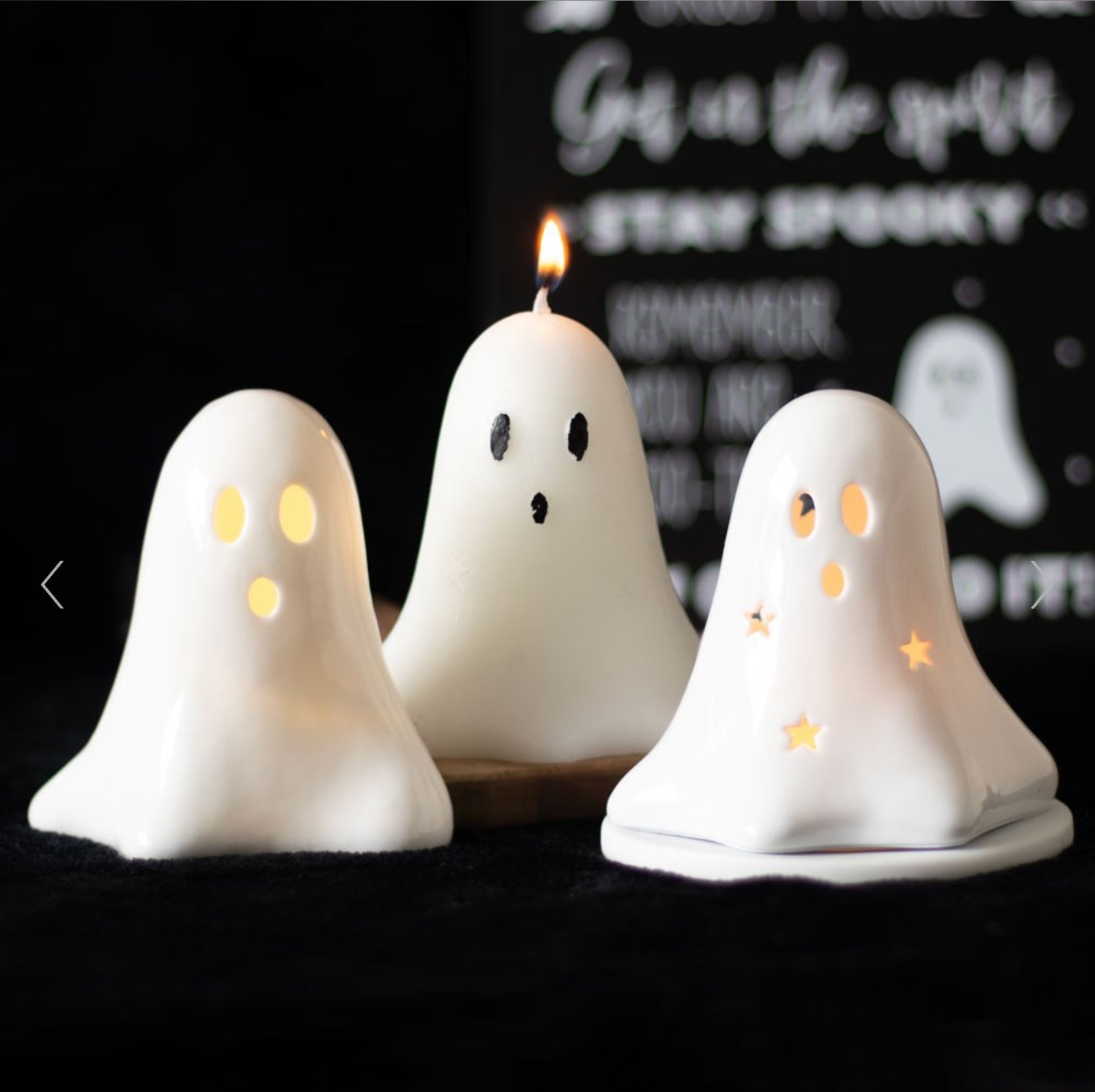 Halloween Unscented Ghost Candle - 10cm