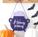 Halloween Hocus Pocus Cauldron Shaped Hanging Sign
