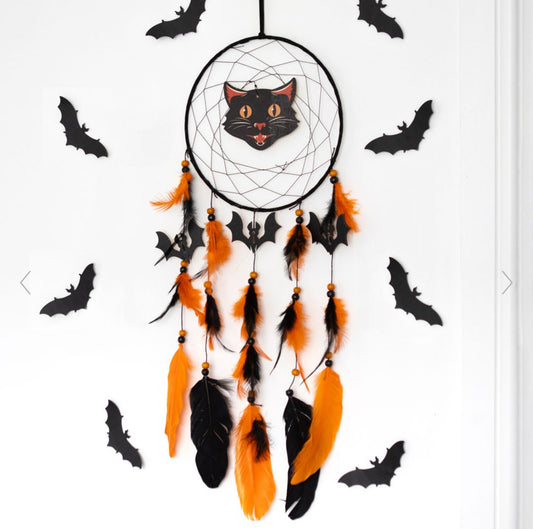 Halloween Black Cat Dreamcatcher