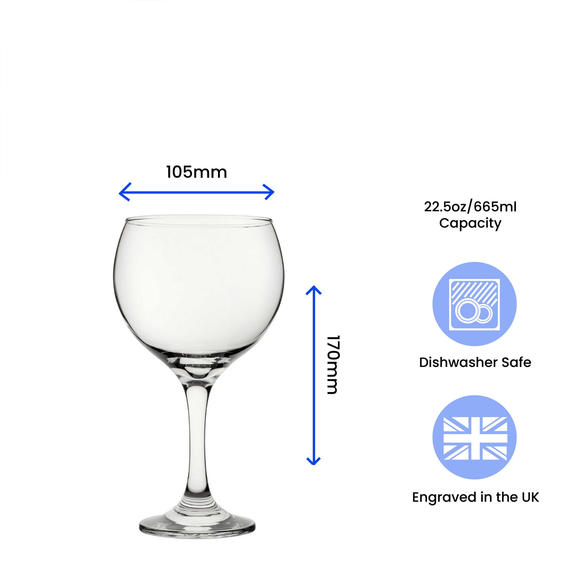 Engraved Gin Balloon Cocktail Glass with Name in 21 Design Image 6