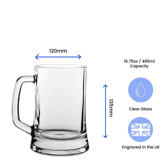 Funny Engraved Baldi Beer Tankard Glass