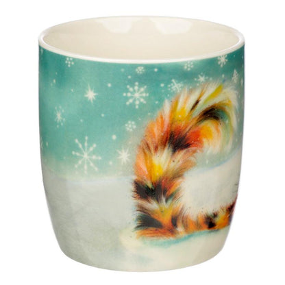 Kim Haskins Christmas Ginger Cat Porcelain Mug