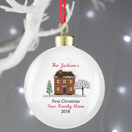 Personalised Cosy House Christmas Bauble - Myhappymoments.co.uk