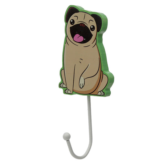 Mopps Pug Wooden Wall Hook