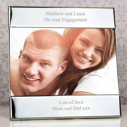 Personalised Any Message Silver Square Photo Frame 6x4 - Myhappymoments.co.uk