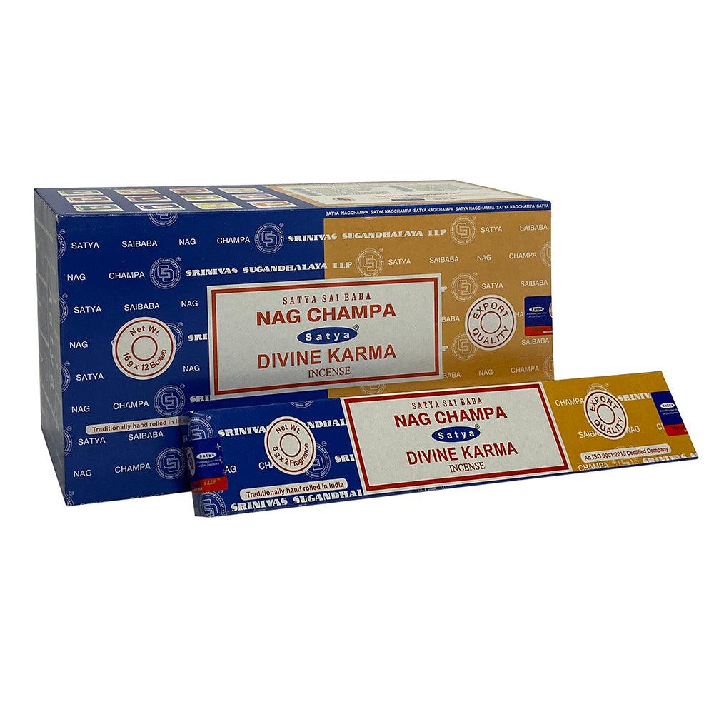 12 Pack of Combo Satya Incense - Nag Champa Divine Karma