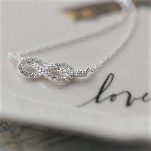 Infinity Cubic Zirconia Necklace With Personalised Gift Box