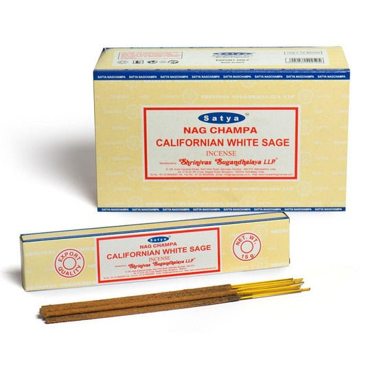 12 Packs of Californian White Sage Incense Sticks by Satya