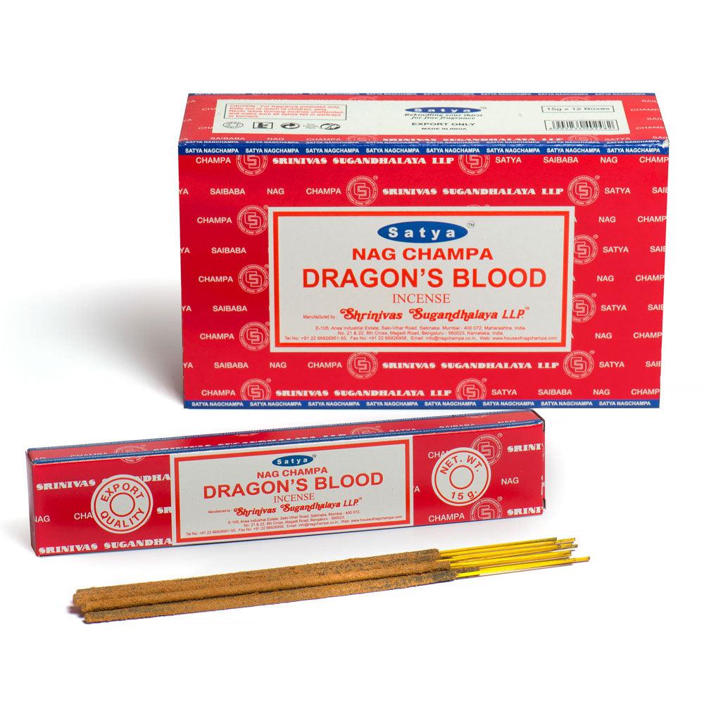 12 Packs of Dragon's Blood Incense Sticks by Satya