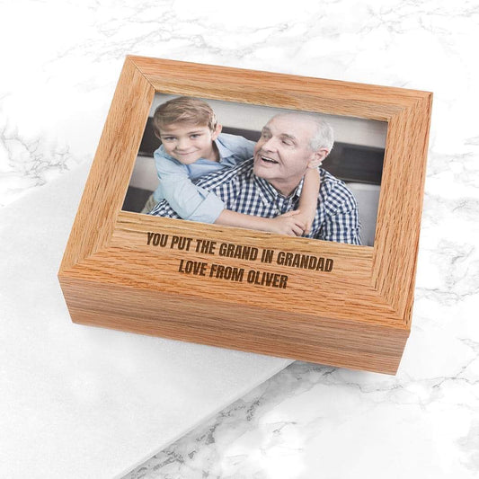 Personalised Wooden Photo Box - Myhappymoments.co.uk