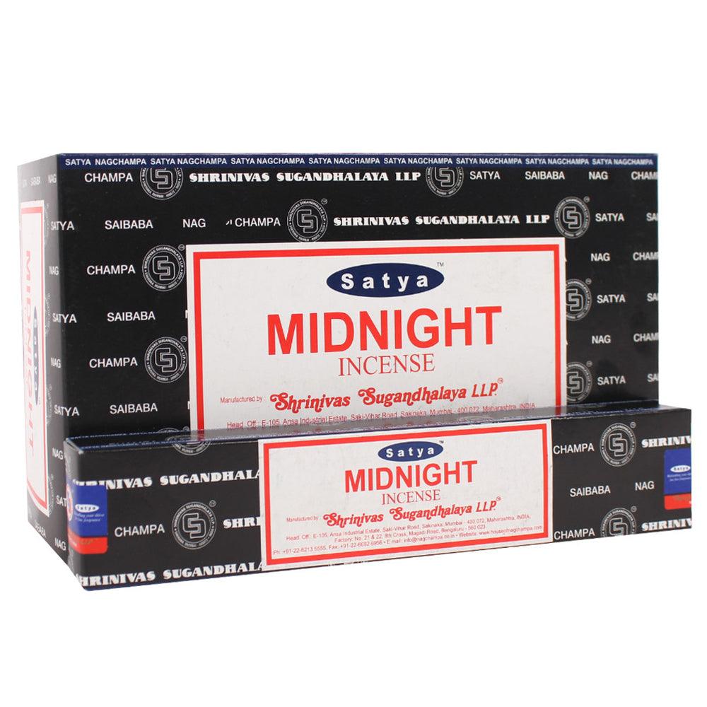 12 Packs of Midnight Incense Sticks by Satya