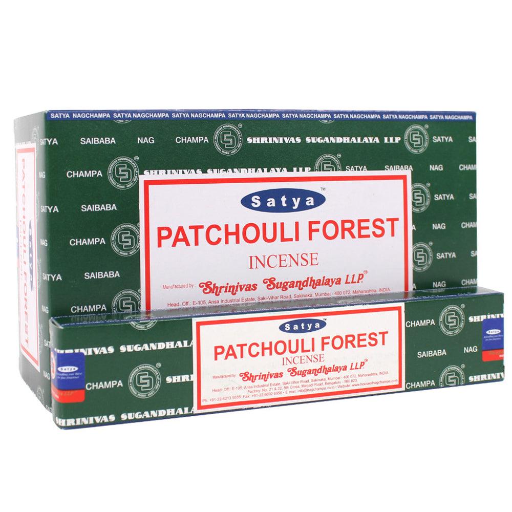 12 Packs of Patchouli Forest Incense Sticks by Satya