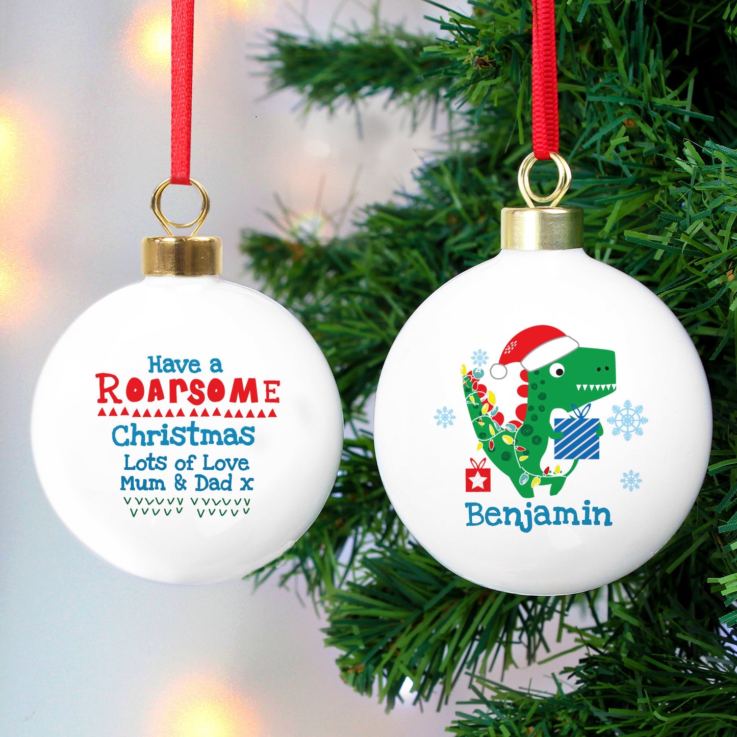 Personalised 'Have a Roarsome Christmas' Bauble