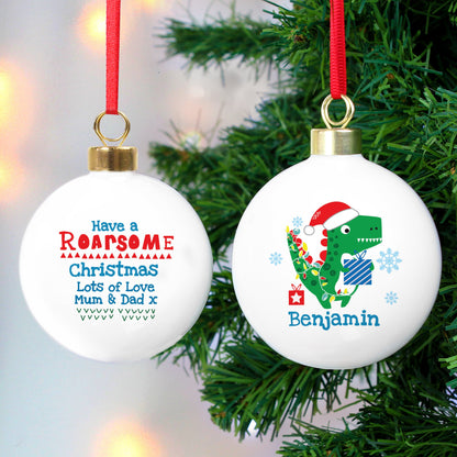 Personalised 'Have a Roarsome Christmas' Bauble