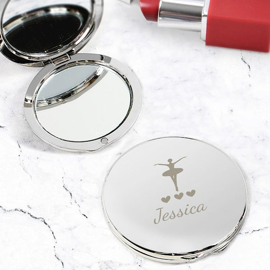 Personalised Ballerina Compact Mirror - Myhappymoments.co.uk