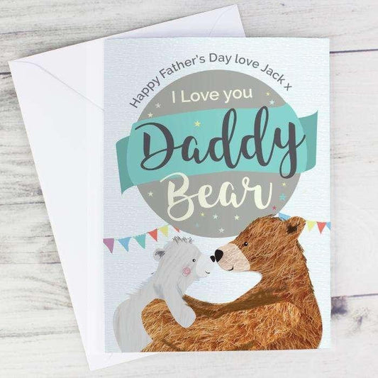 Personalised Daddy Bear Card - Myhappymoments.co.uk