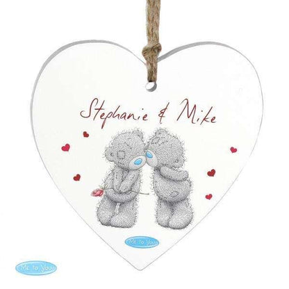 Personalised Me to You Couples Wooden Heart Decoration - Myhappymoments.co.uk