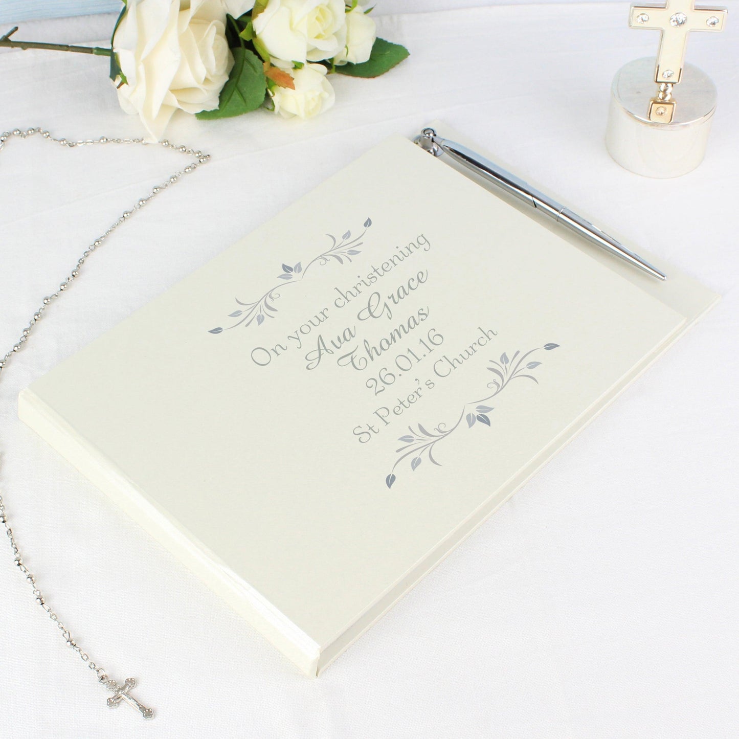 Personalised Sentiments Hardback Guest Book & Pen